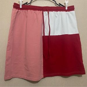 ☀️ Colorblock Patchwork Drawstring Skirt - SHEIN - Size 2XL